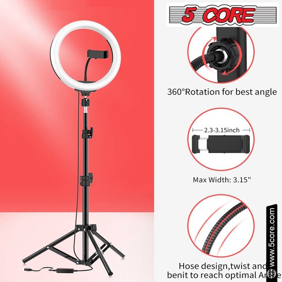 12Inch LED Ring Light Adjustable Stand Phone Holder RL 12 - Picture 8 of 14